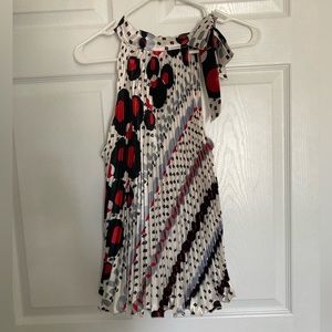 Ladies Satin Sleeveless Tie Mock Neck Halter Top